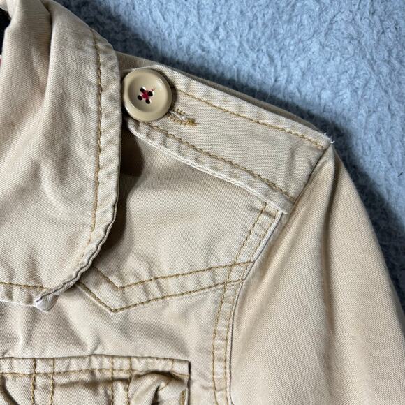 Vintage Aeropostale Jacket Womens M Tan Khaki Long Sleeve Button Down Y2K - Picture 7 of 16